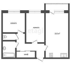 3-к квартира, вторичка, 61м2, 15/15 этаж